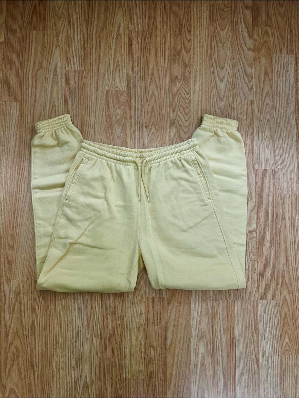 H&M Butter Yellow Drawstring Jogger Sweatpants